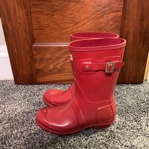 Red hunter boots